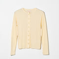 SOFT RIB SIDE STITCH CARDIGAN - CREAM