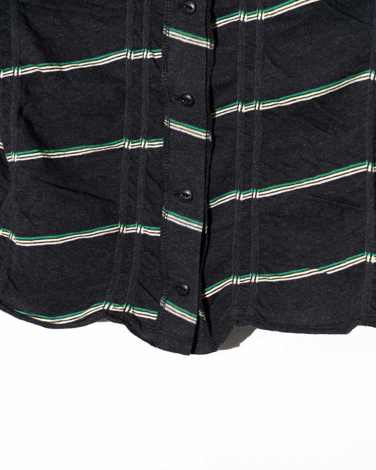 TUCKED JACQUARD BORDER CARDIGAN / PULLOVER - BLACK