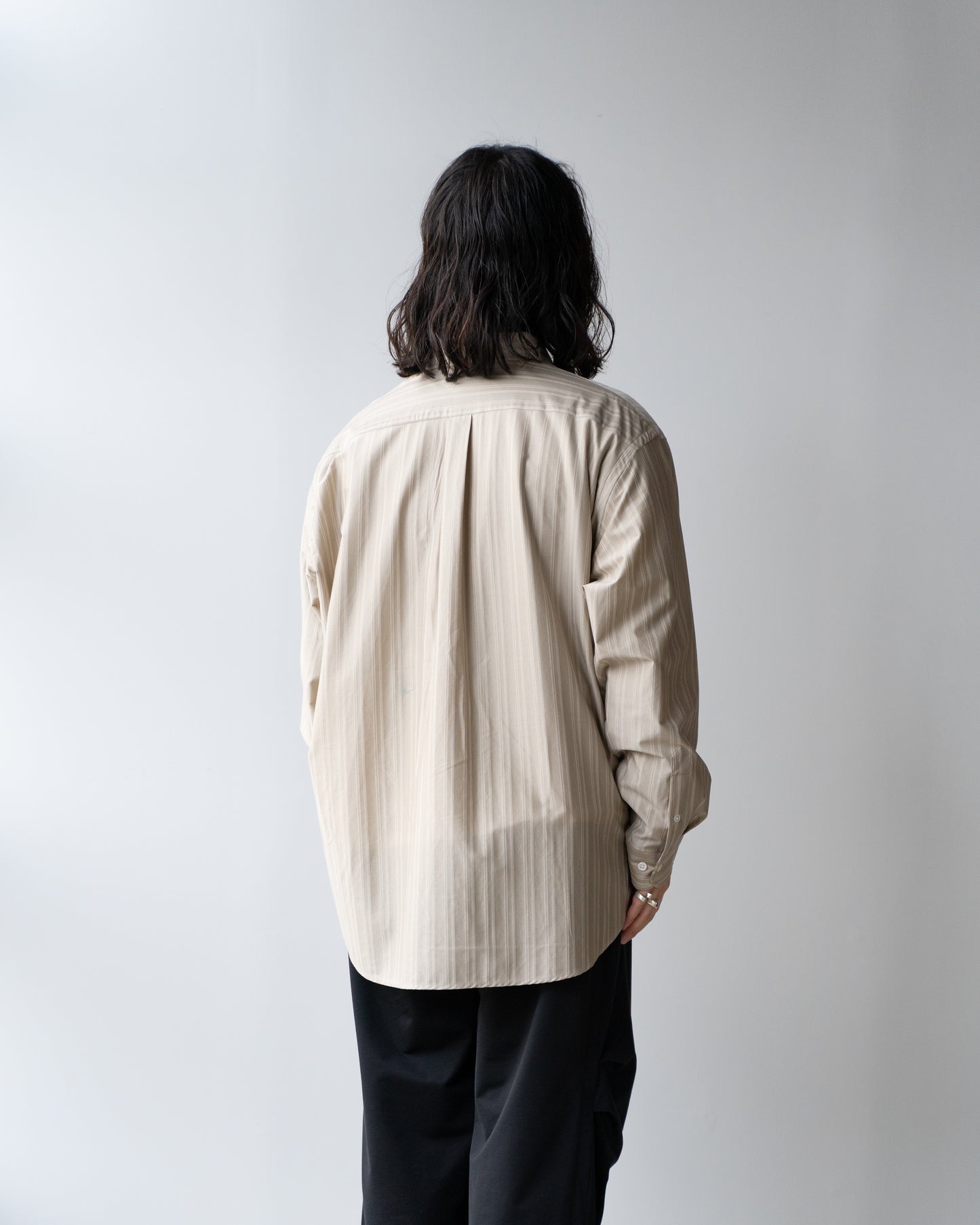 46G ATMOSPHERE STRIPE L/S SHIRT - KHAKI