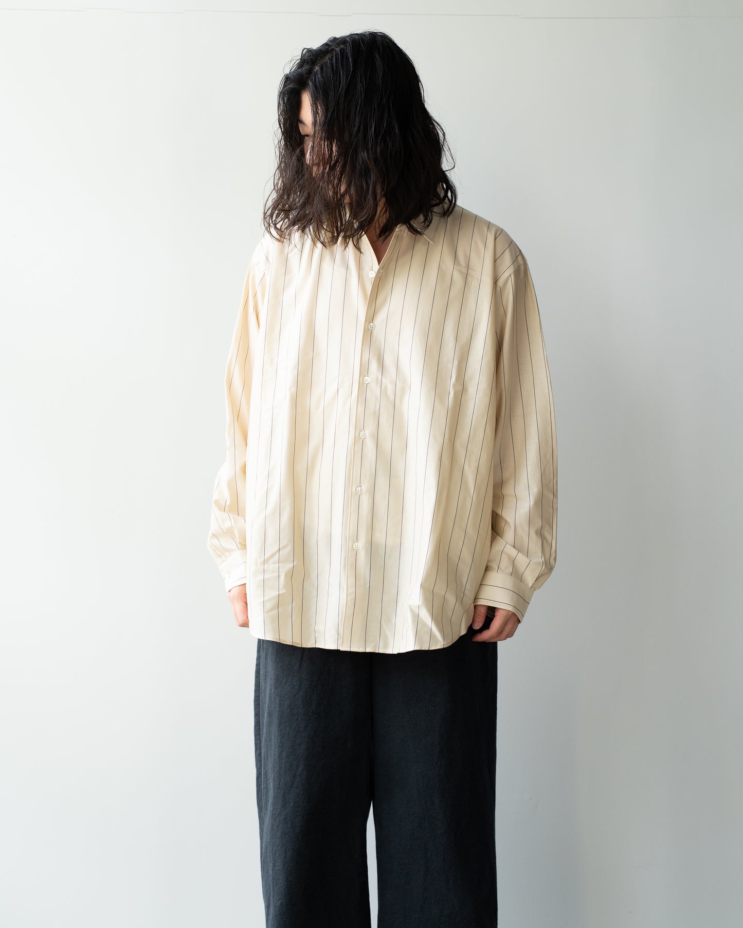 46G STRIPE ATMOSPHERE SHIRT - BEIGE NAVY