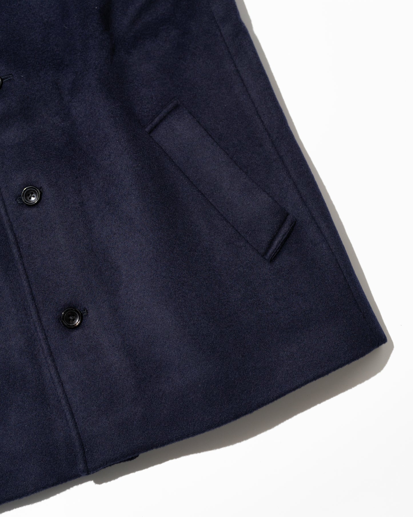 LAMBSWOOL MELTON STAND COLLAR GILET - NAVY