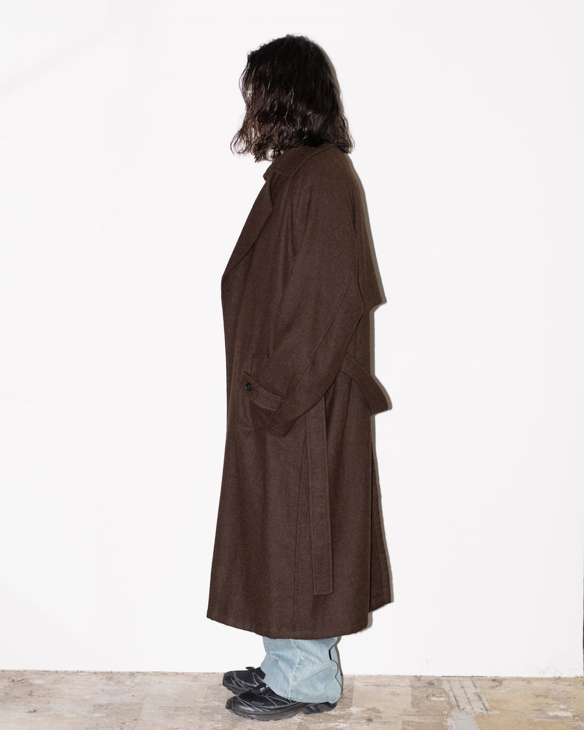ALPACA OVERSIZE COAT - DEEP BROWN