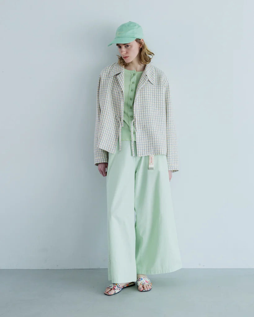 SOFT RIB SIDE STITCH CARDIGAN - LIGHT GREEN