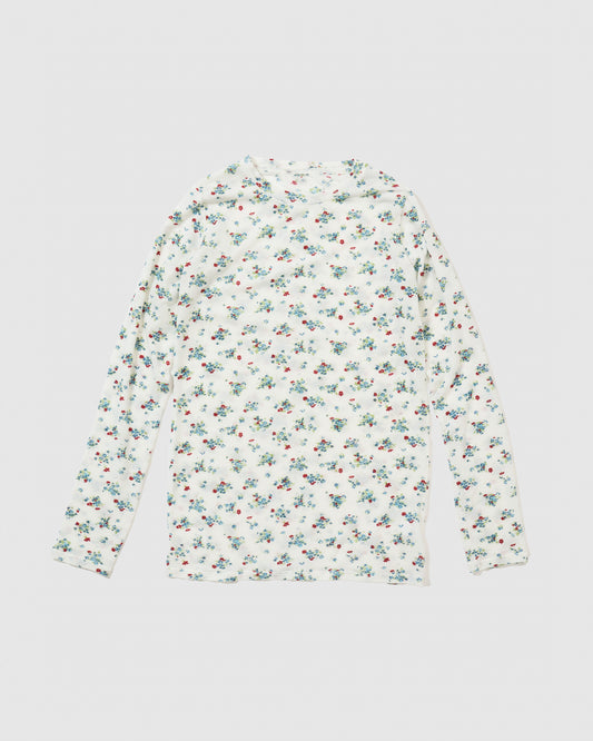 FEEL GOOD LONGSLEEVE (FLOWER) - WHITE