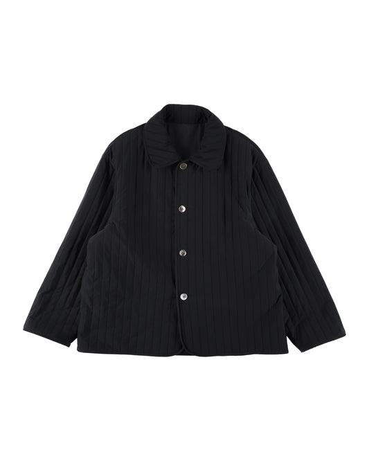 46G QUILTED STRIPE BLOUSON - BLACK