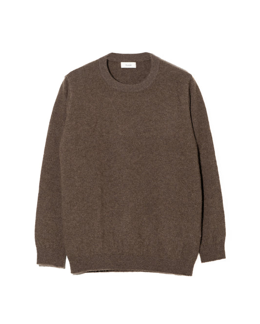 YAK CREW NECK SWEATER - BROWN