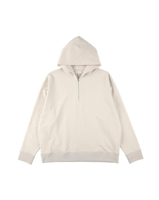 28G CUPRO HALF ZIP HOODIE - WHITE