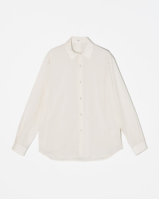 COTTON WOOL PLAIN REGULAR SHIRT - ECRU