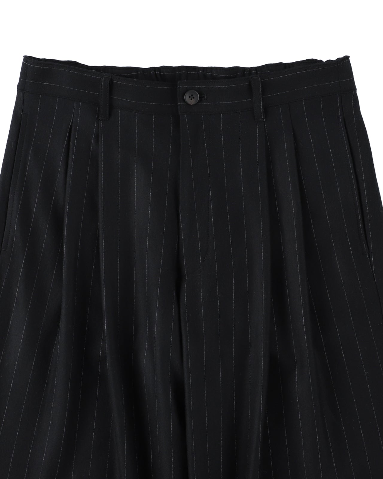 36G WOOL STRIPE EASY TROUSERS - BLACK SP