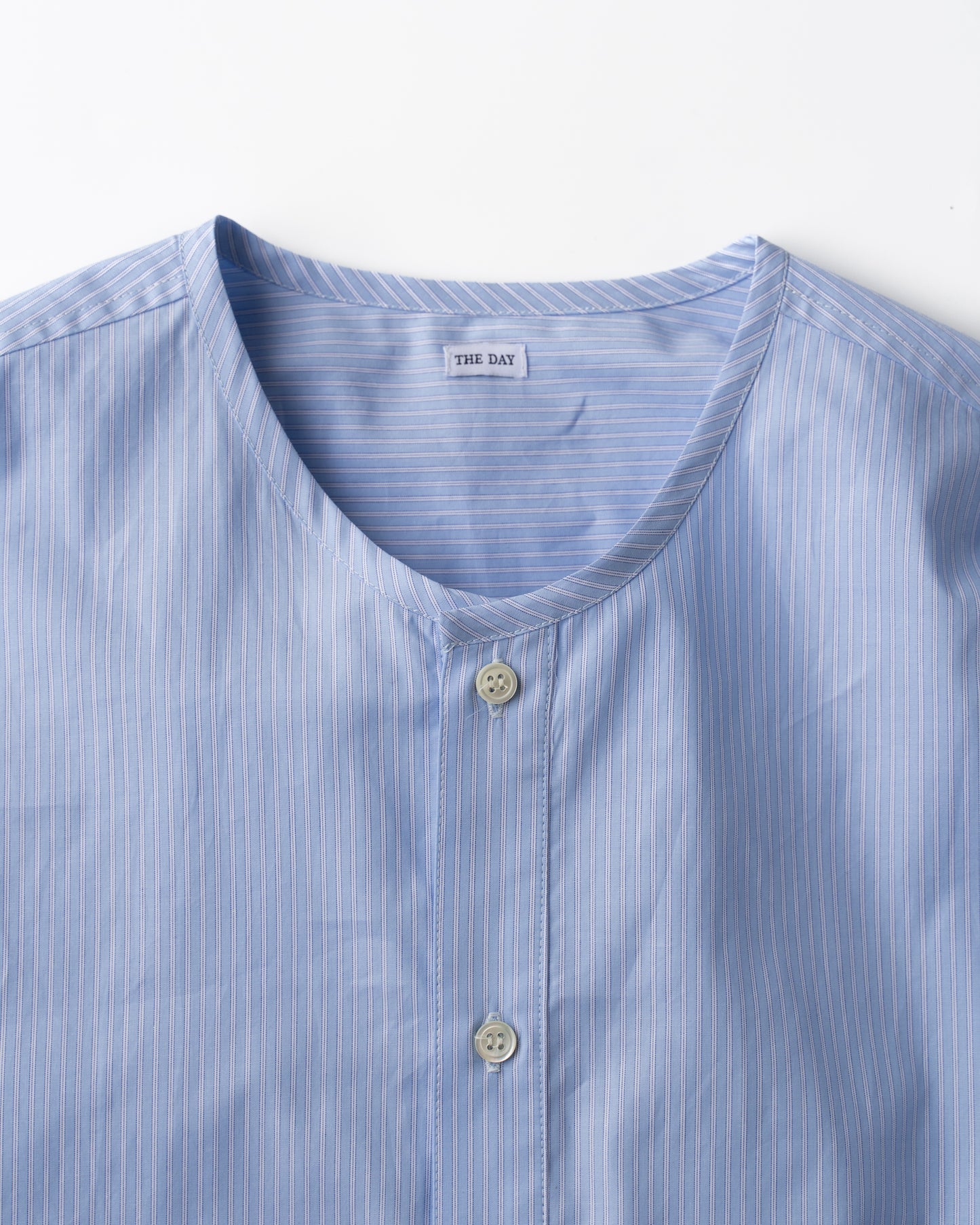 BAND COLLAR STRIPE SHIRT