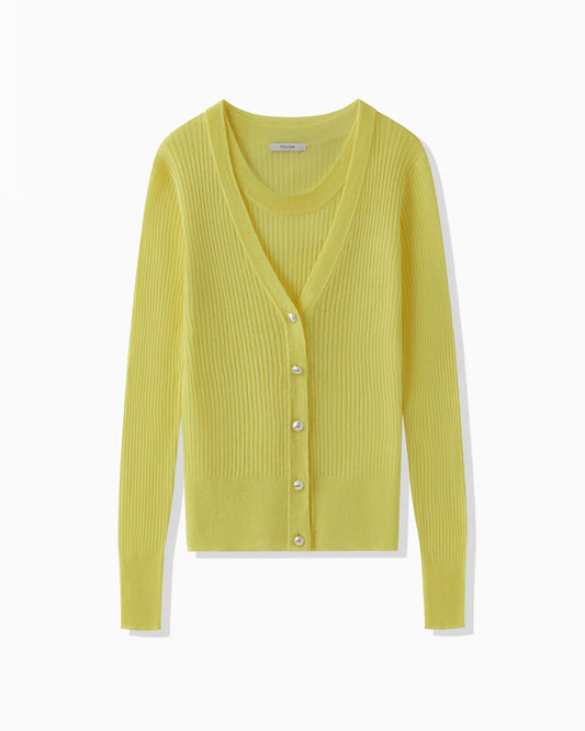 TENCEL KNIT ENSEMBLE - YELLOW