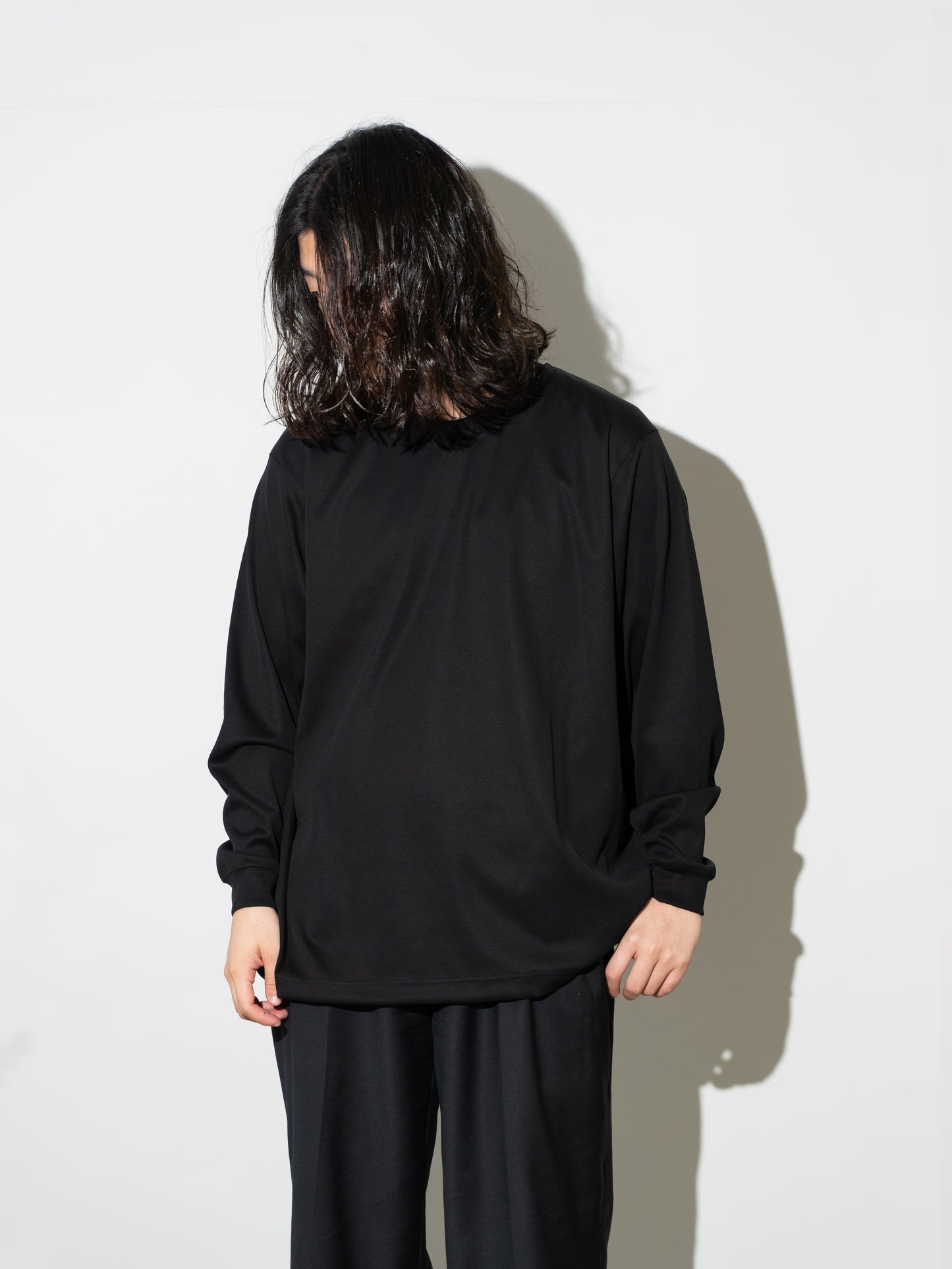 PREMIUM JERSEY LONG SLEEVE SHIRT - BLACK