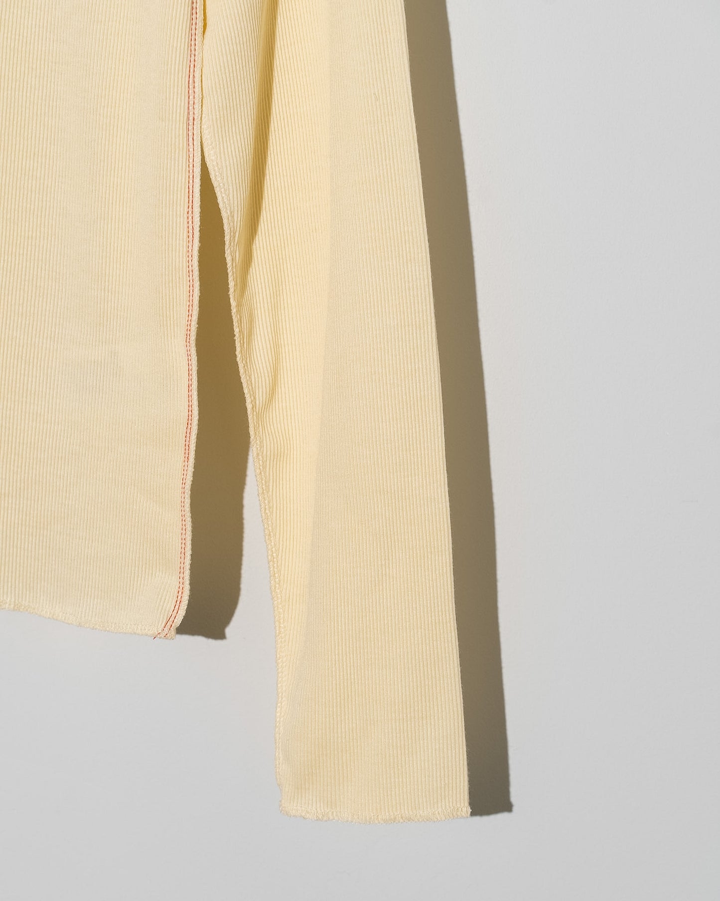 SOFT RIB SIDE STITCH CARDIGAN - CREAM