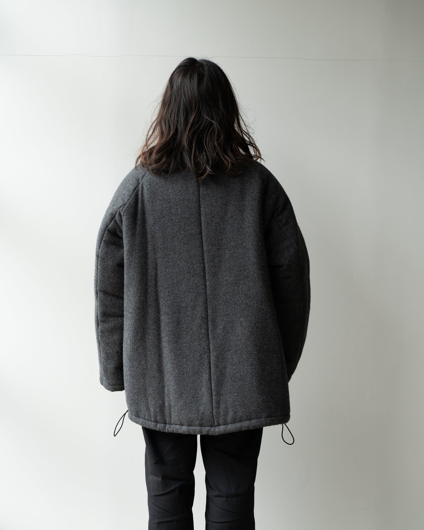 CASHMERE PADDED COAT - CHARCOAL GRAY