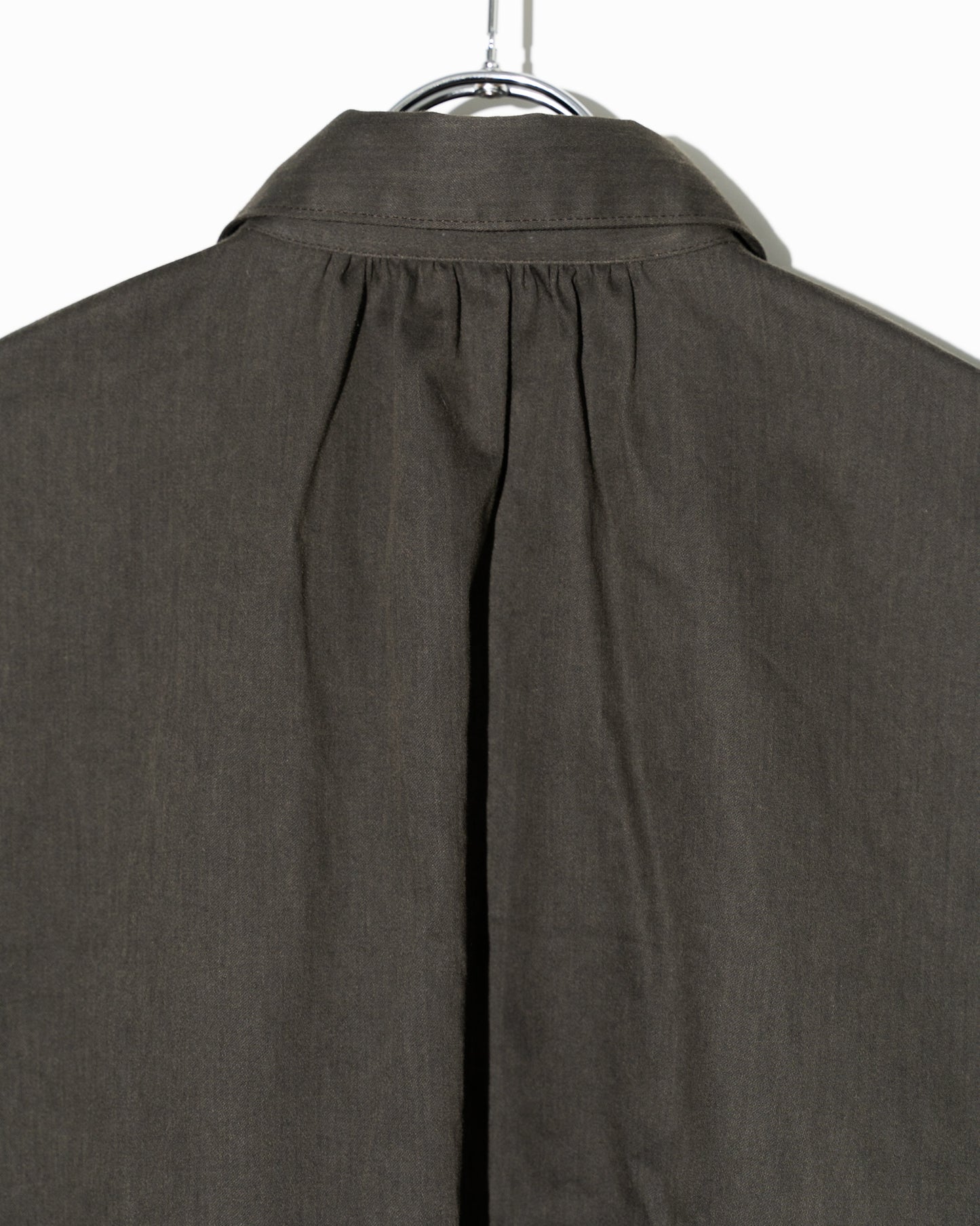 COTTN DYED SATIN OVER SIZE PULL OVER SHIRTS - BLACK