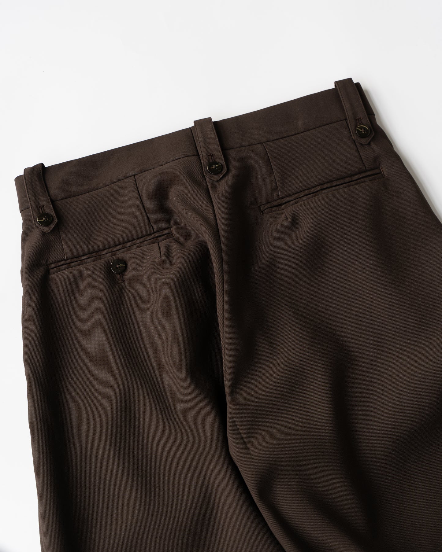HOLLOW WIDE TROUSERS - DARK BROWN