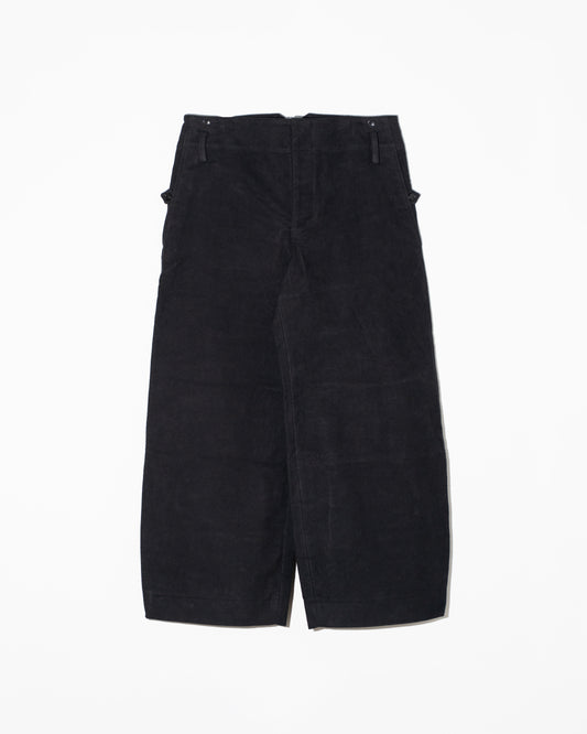 MOLESKIN WIDE PANTS - BLACK