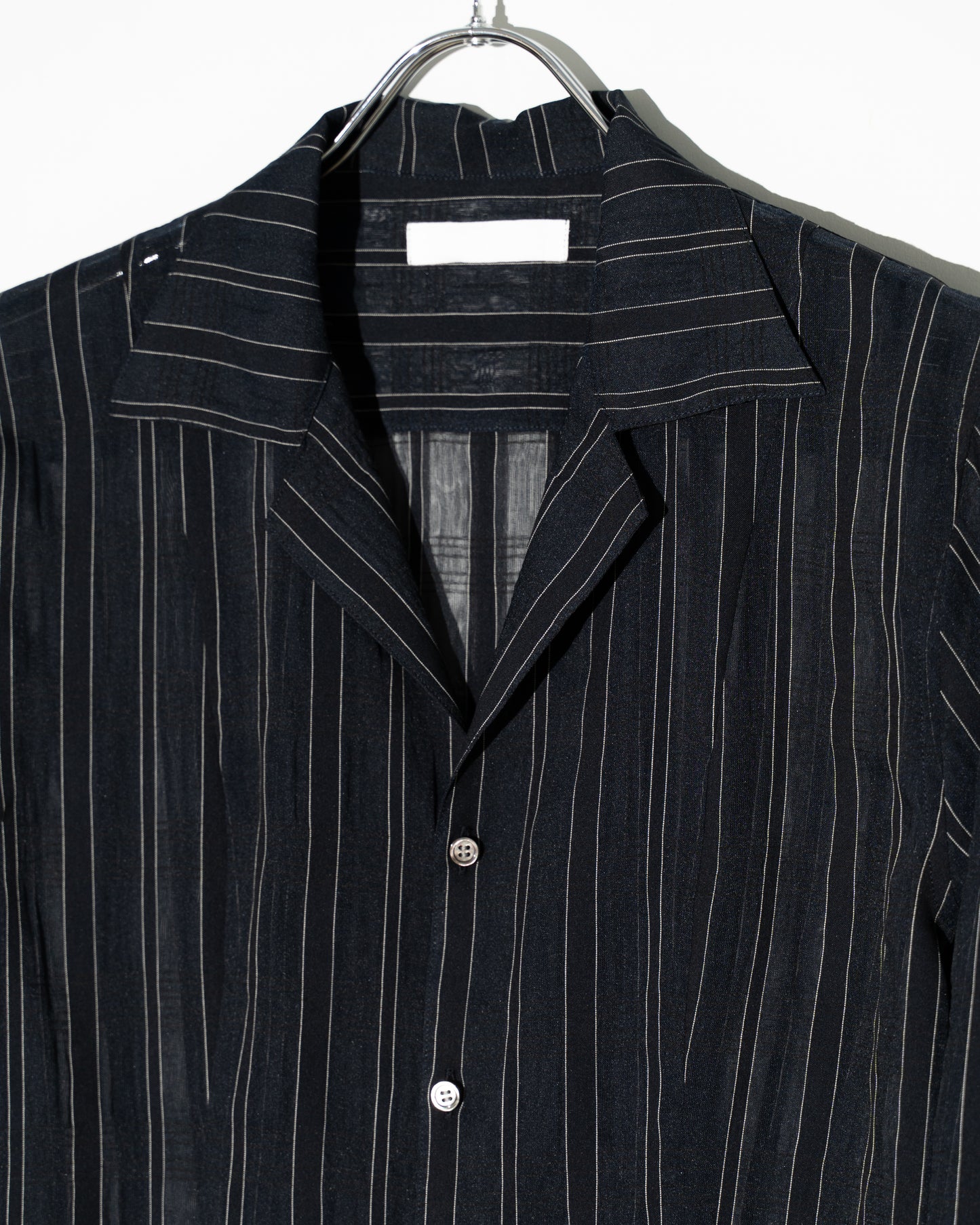 SHEER STRIPE SHIRT - NAVY