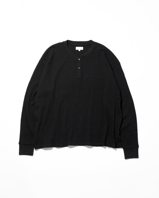 18G GARMENT DYE WAFFLE - BLACK