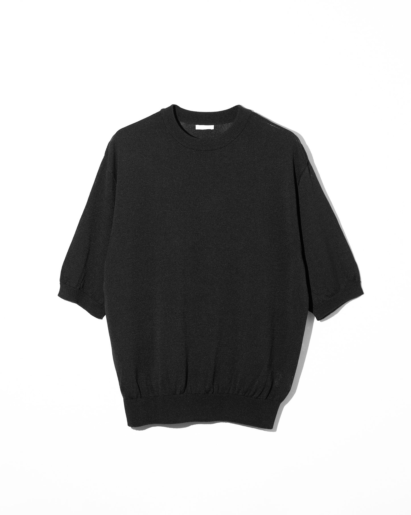 WIDE KNIT T-SHIRT - BLACK