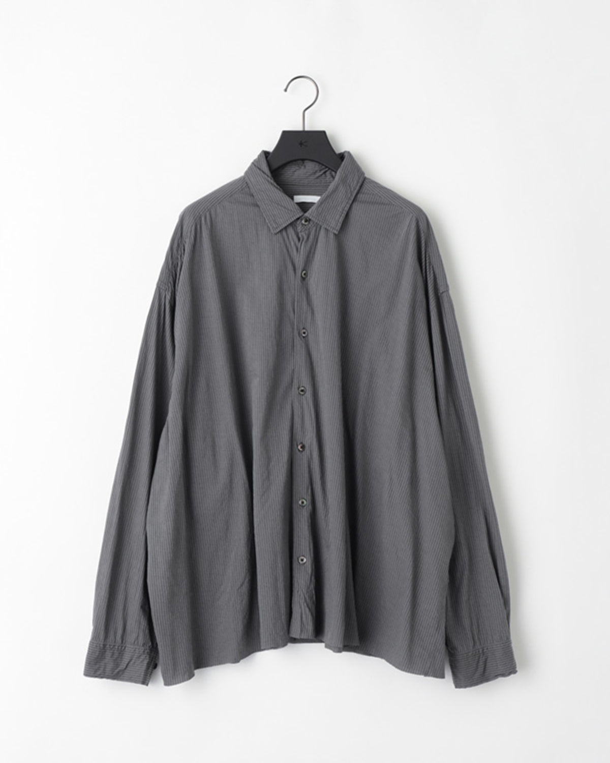46G ARTISAN STRIPE SHIRT - CHARCOAL BLACK DYE