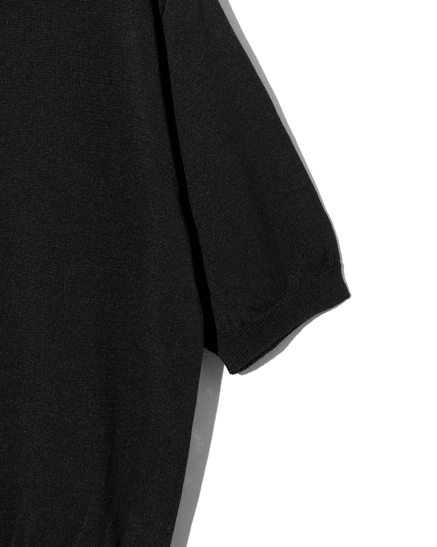 WIDE KNIT T-SHIRT - BLACK