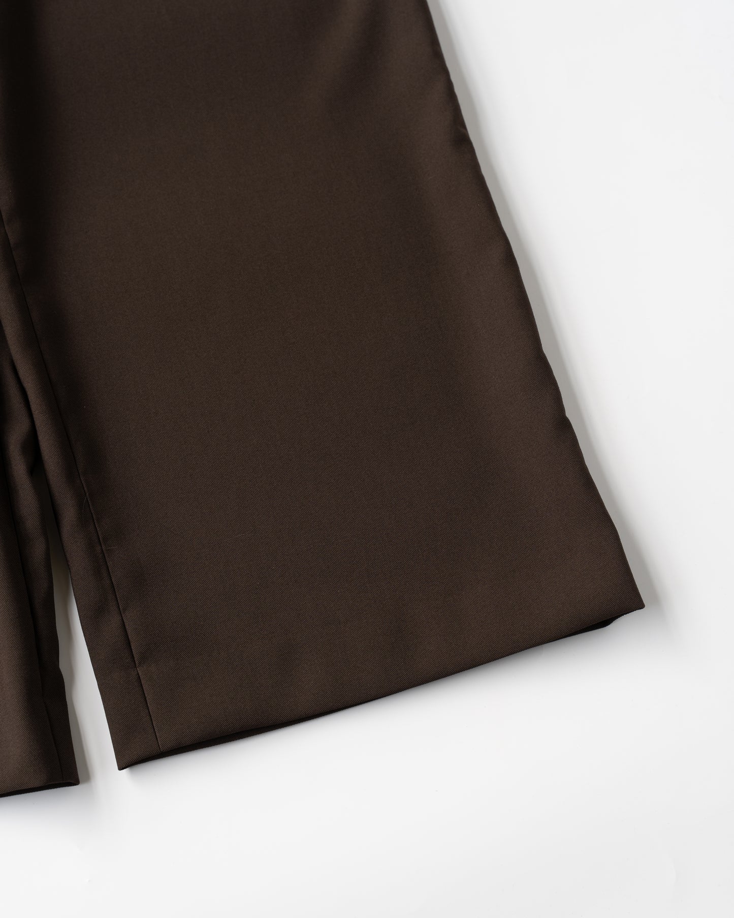 HOLLOW WIDE TROUSERS - DARK BROWN