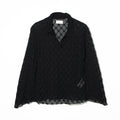 LACE SKIPPER BLOUSE - BLACK