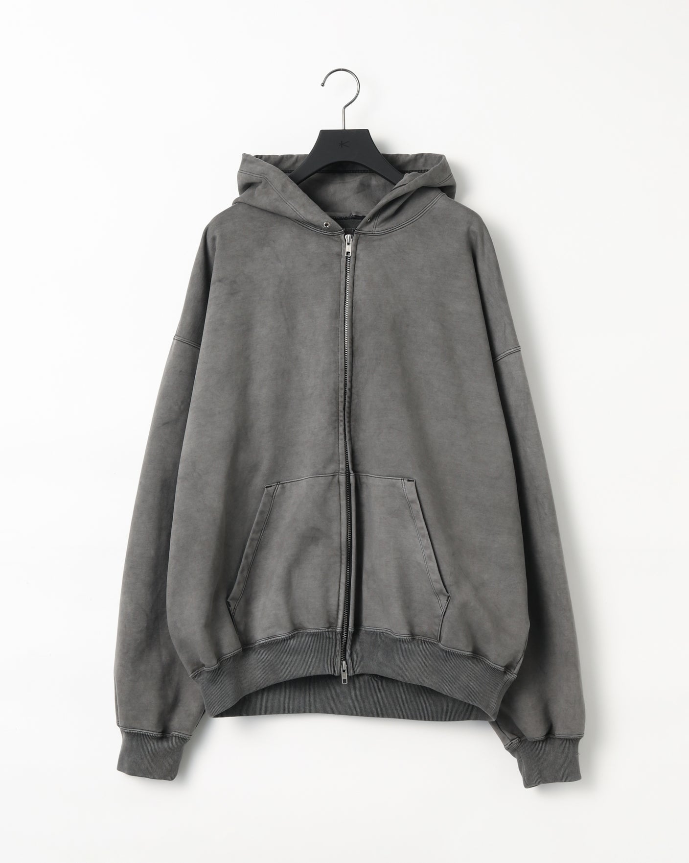 36G ZIP HOODIE - CHARCOAL PIGMENT