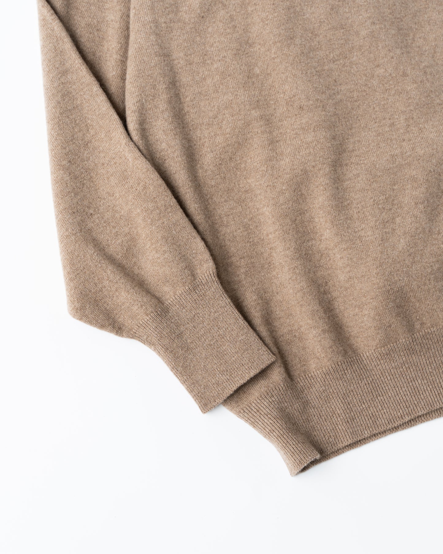 WOOL CASHMERE HIGH NECK KNIT - BROWN