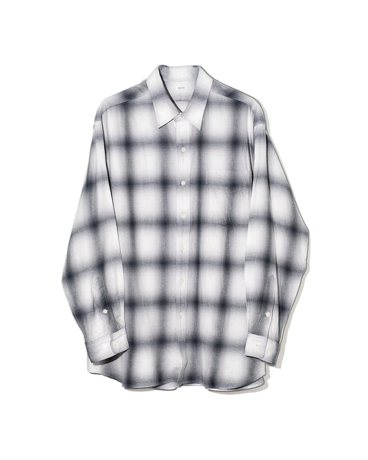 OMBRE PLAID SHIRT - BLACK×WHITE