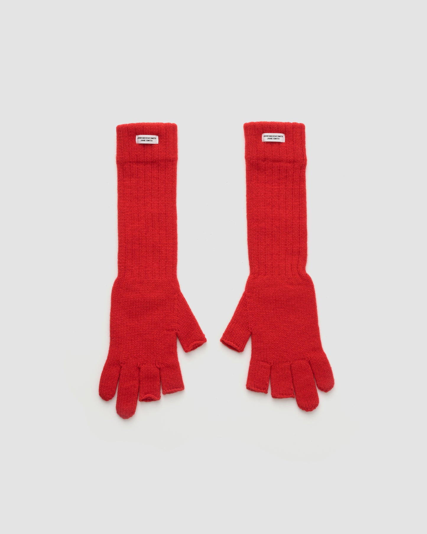 5G THREE FINGERLESS KNIT GLOVES - RED
