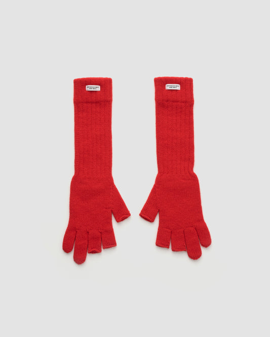 5G THREE FINGERLESS KNIT GLOVES - RED