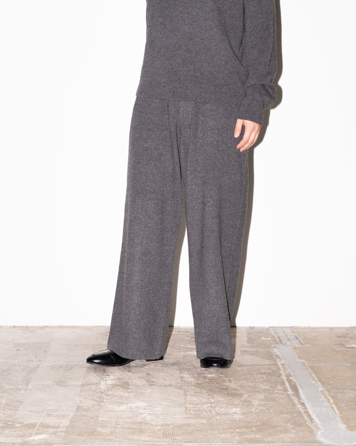WOOL CASHMERE WIDE PT - T.GRAY