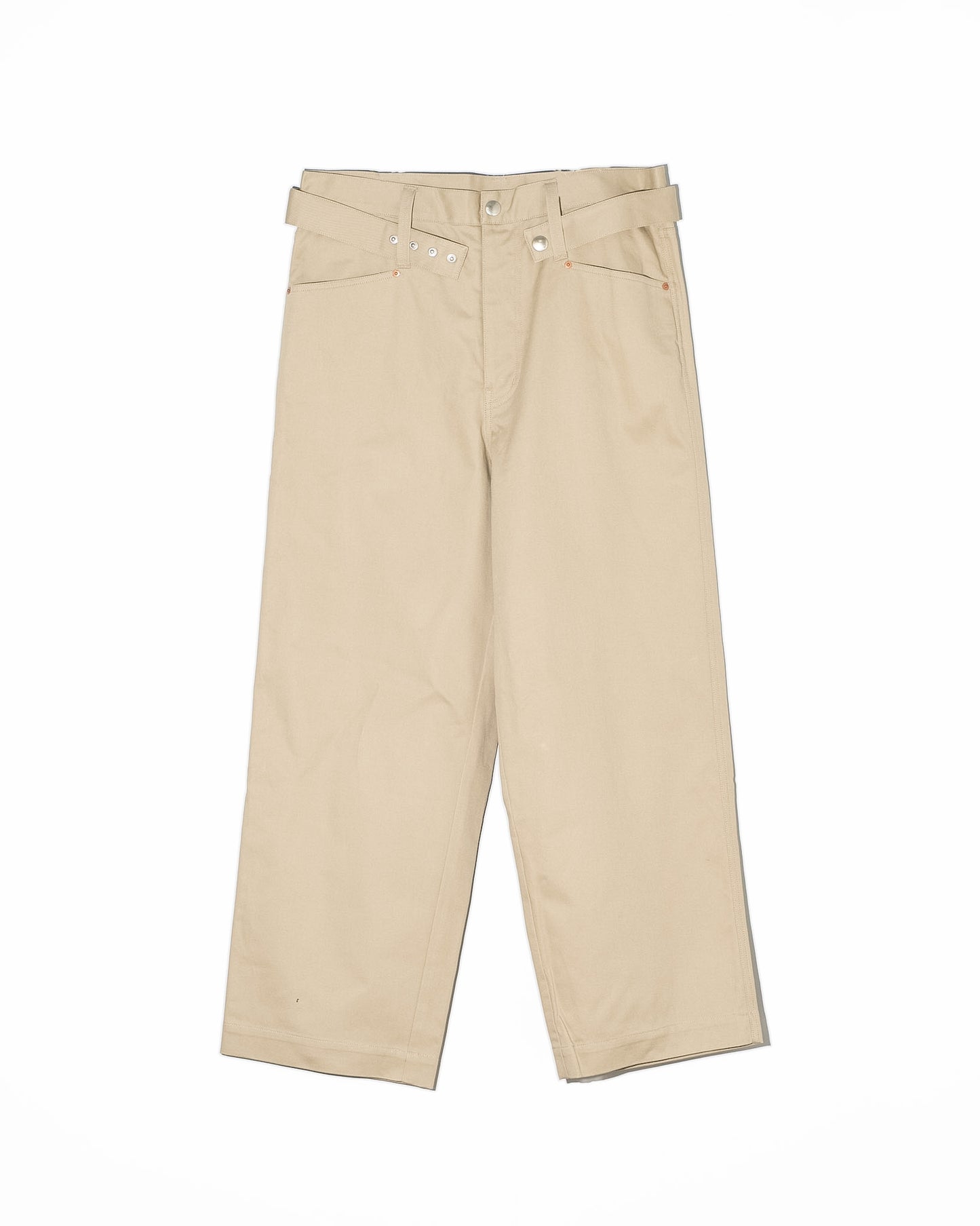DOUBLE BELT PANTS - BEIGE