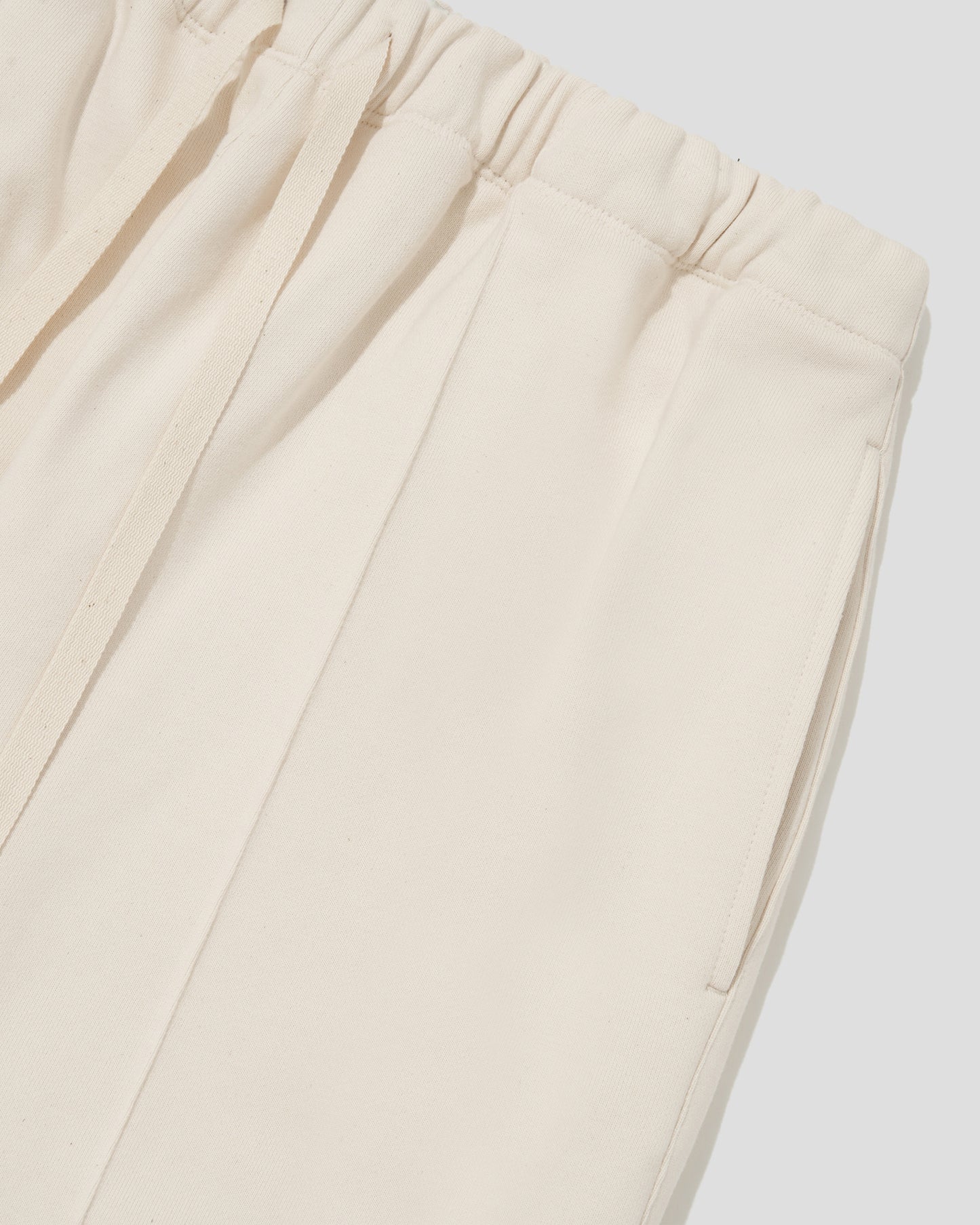PINTUCK JERSEY WIDE PANTS - COSMIC LATTE