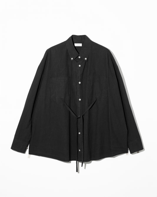 TIE SHIRT/COTTON - BLACK