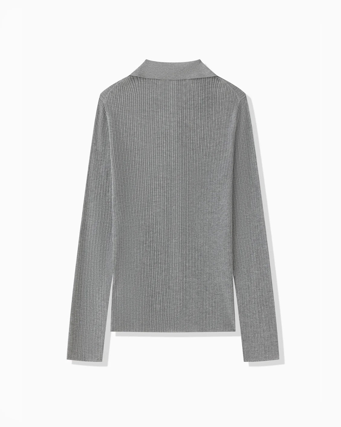 KNIT POLO SHIRT - GRAY