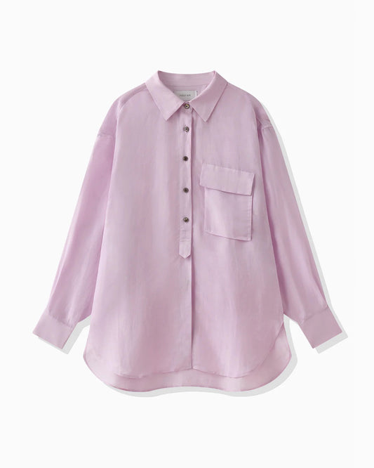 SHEER LINEN SHIRT - PINK