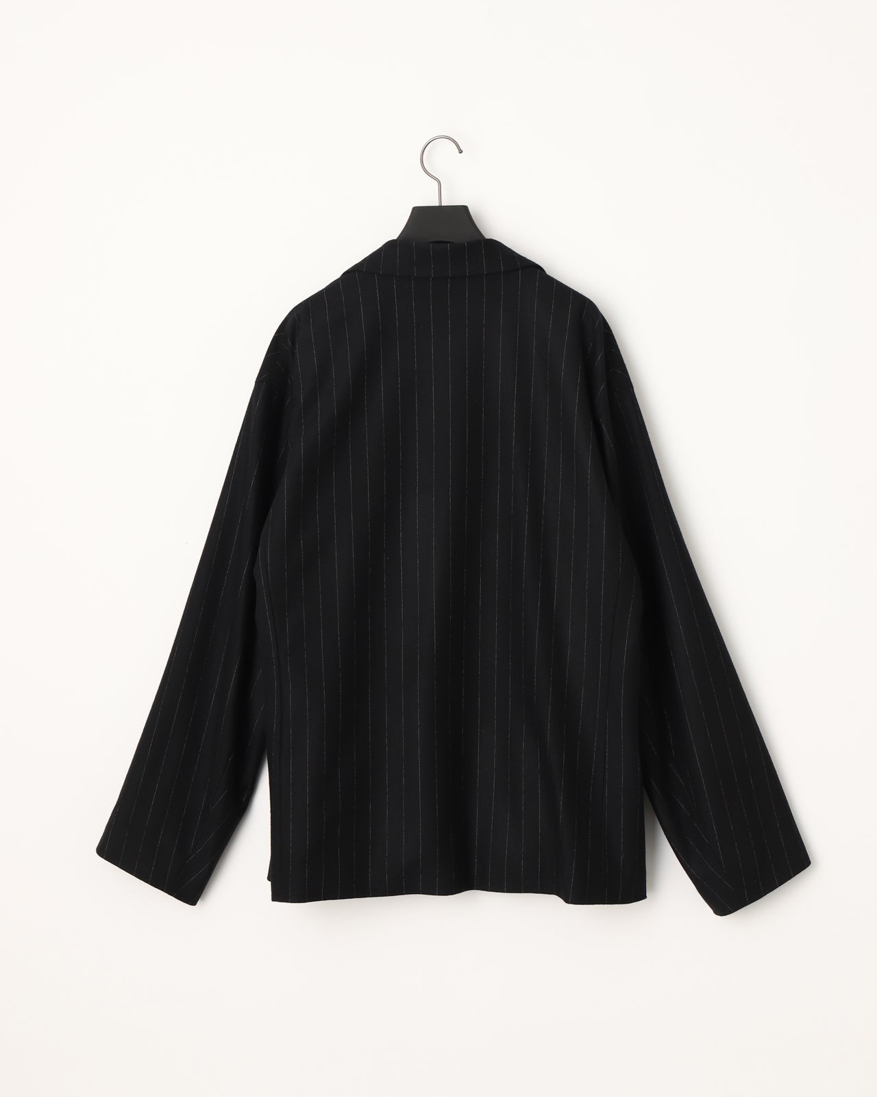 36G WOOL STRIPE 1B JACKET - BLACK SP