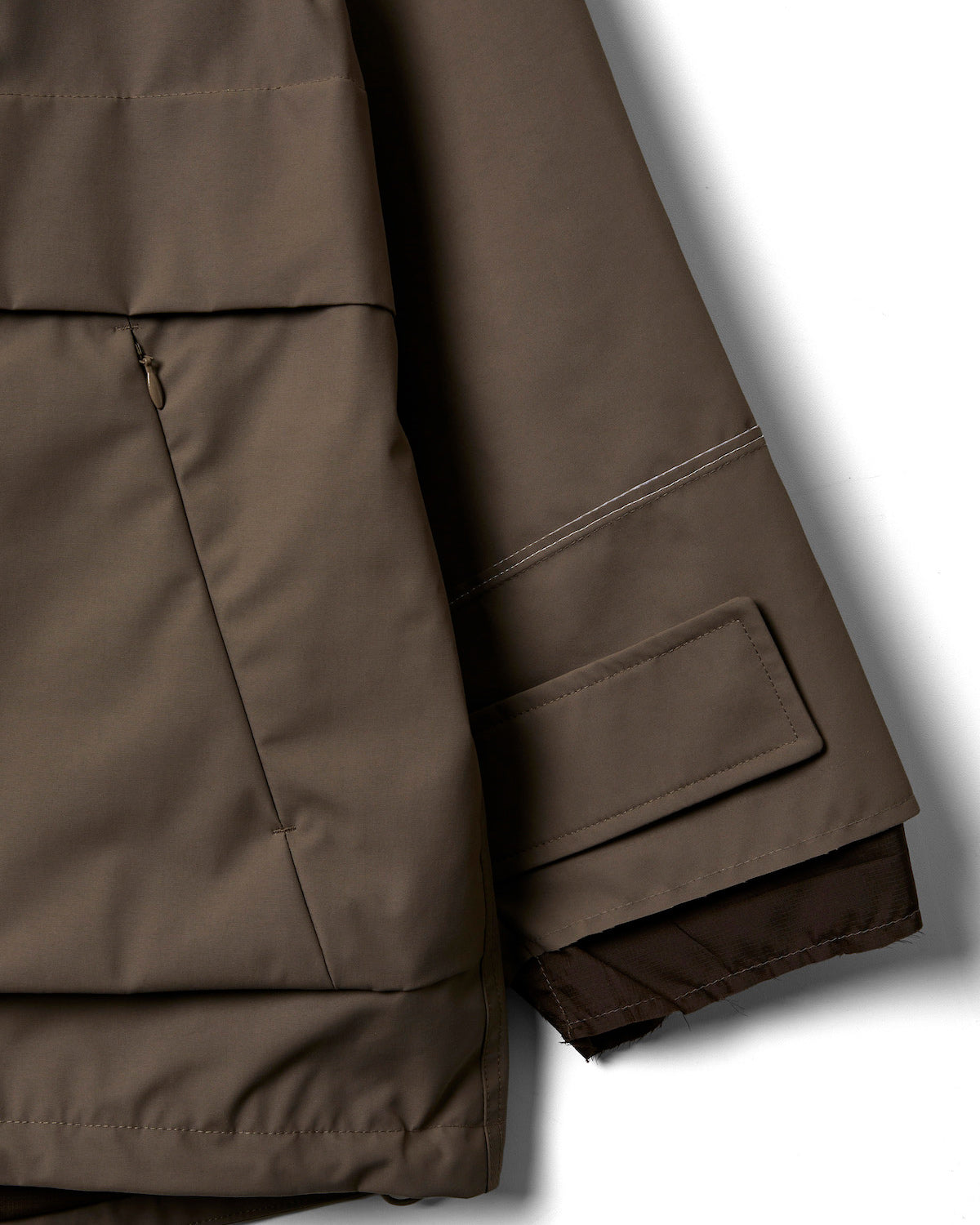 REIMAGINED POSTMAN HOODED JACKET - BROWN