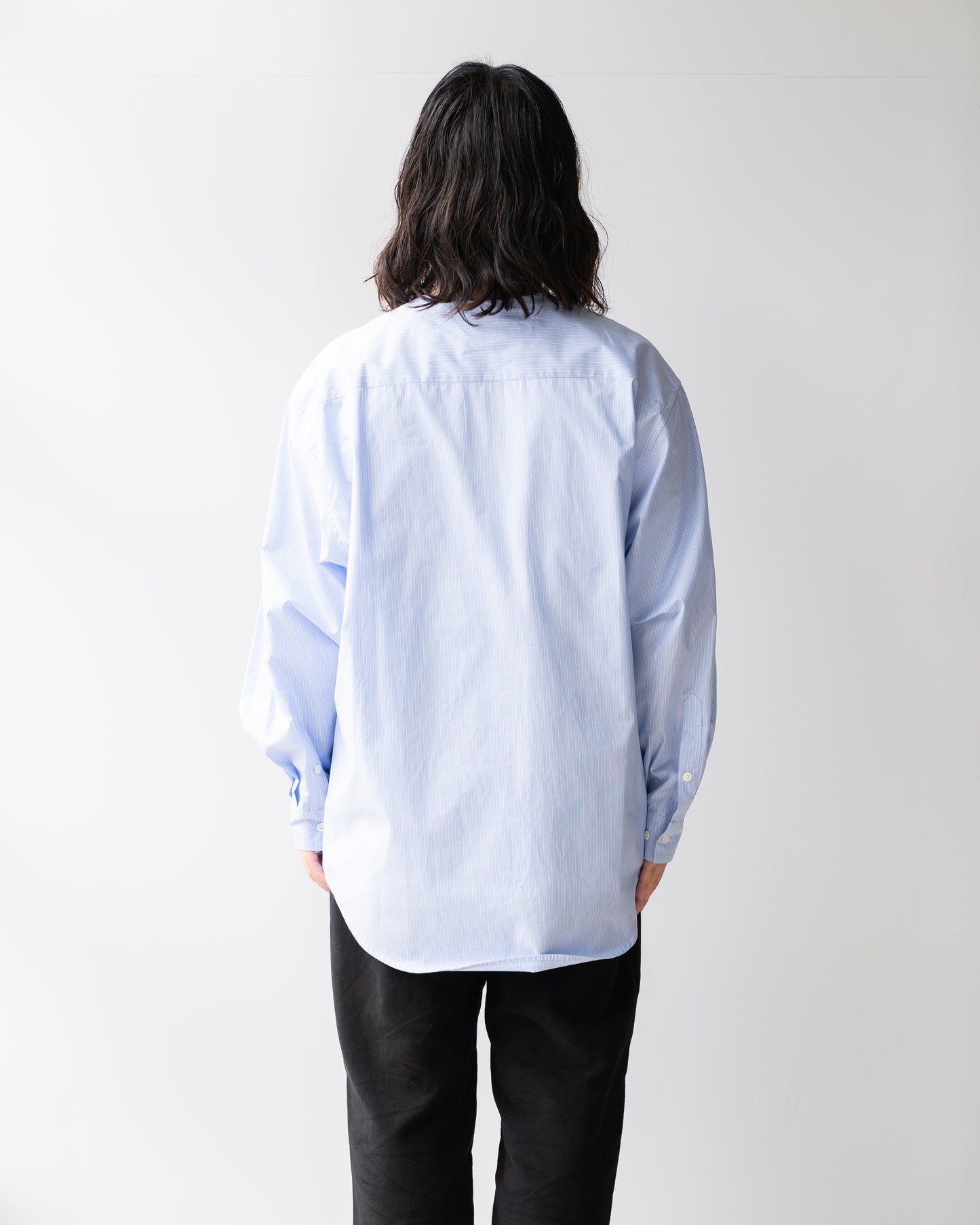 BAND COLLAR STRIPE SHIRT