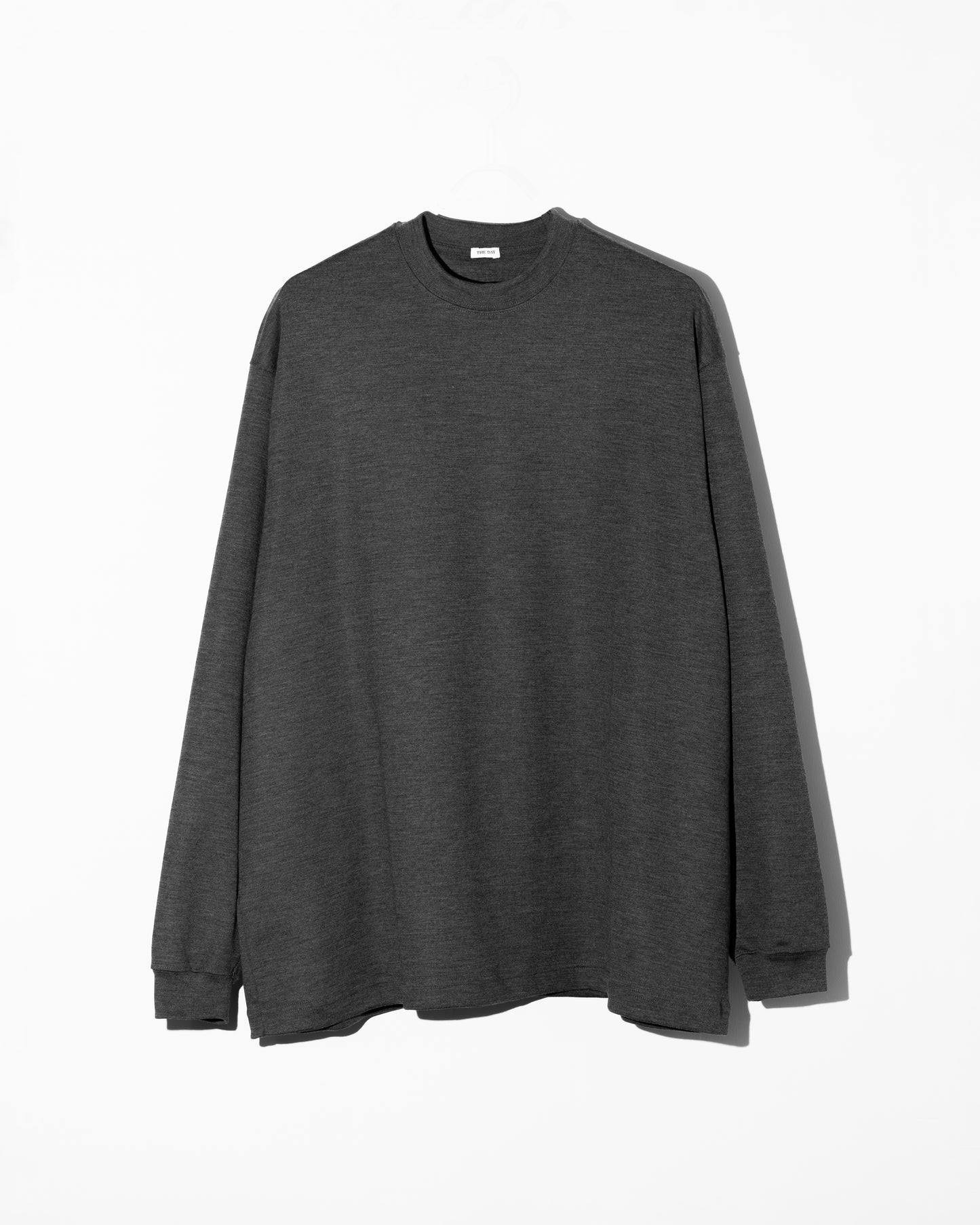 MERINO WOOL CREW NECK LONG SLEEVE SHIRT - GRAY