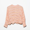 TUCKED JACQUARD BORDER PULLOVER - PINK
