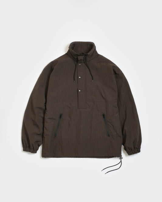 CRISPY NYLON ANORAK - BROWN