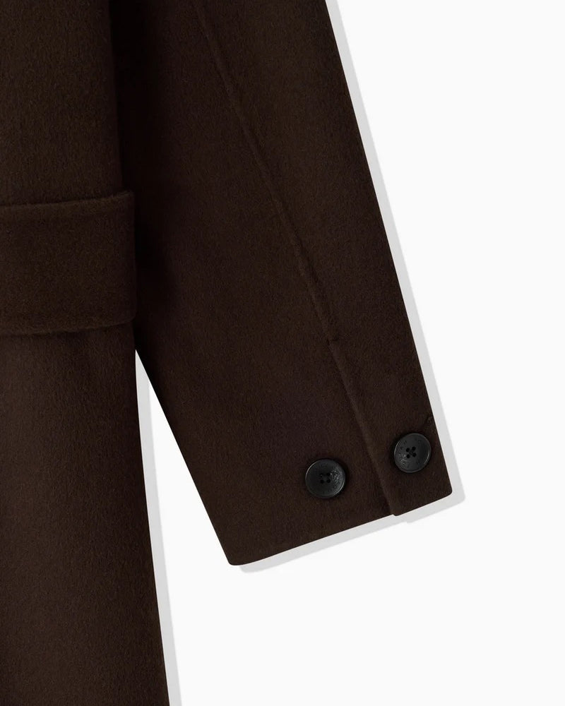 WOOL RIVER COAT - BROWN
