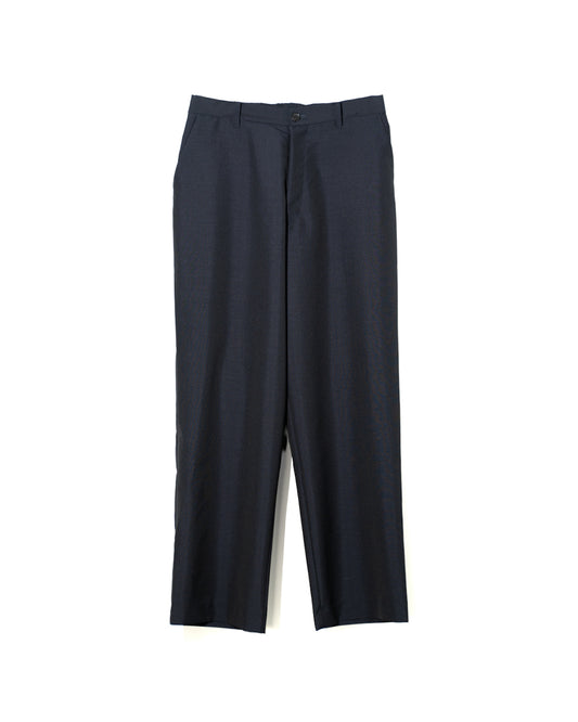 MOHAIR POPLIN STRAIGHT SLACKS - NAVY