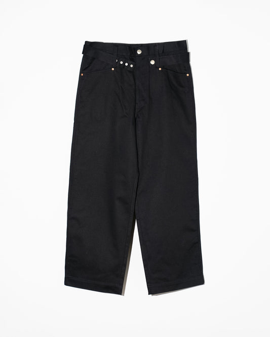 DOUBLE BELT PANTS - BLACK