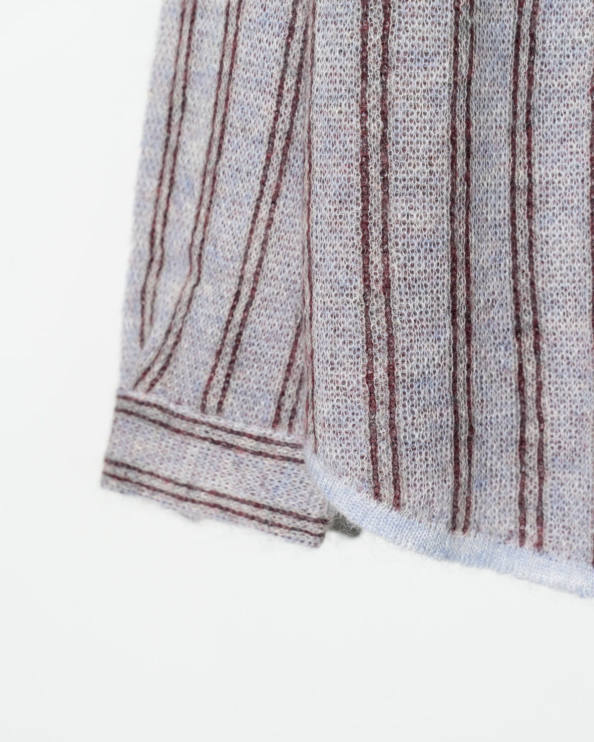 MOHAIR KNIT STRIPE SHIRT - BLUE