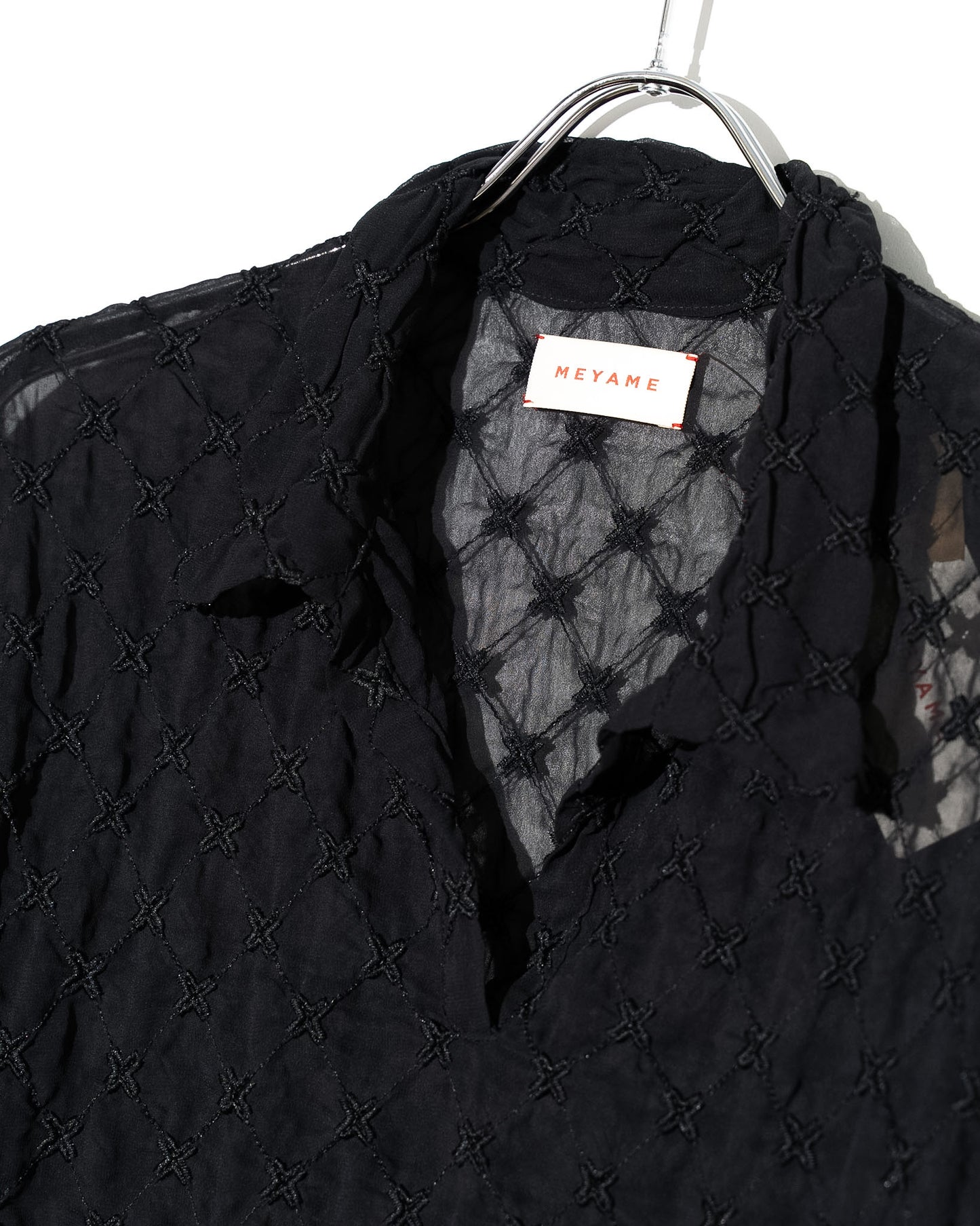 LACE SKIPPER BLOUSE - BLACK